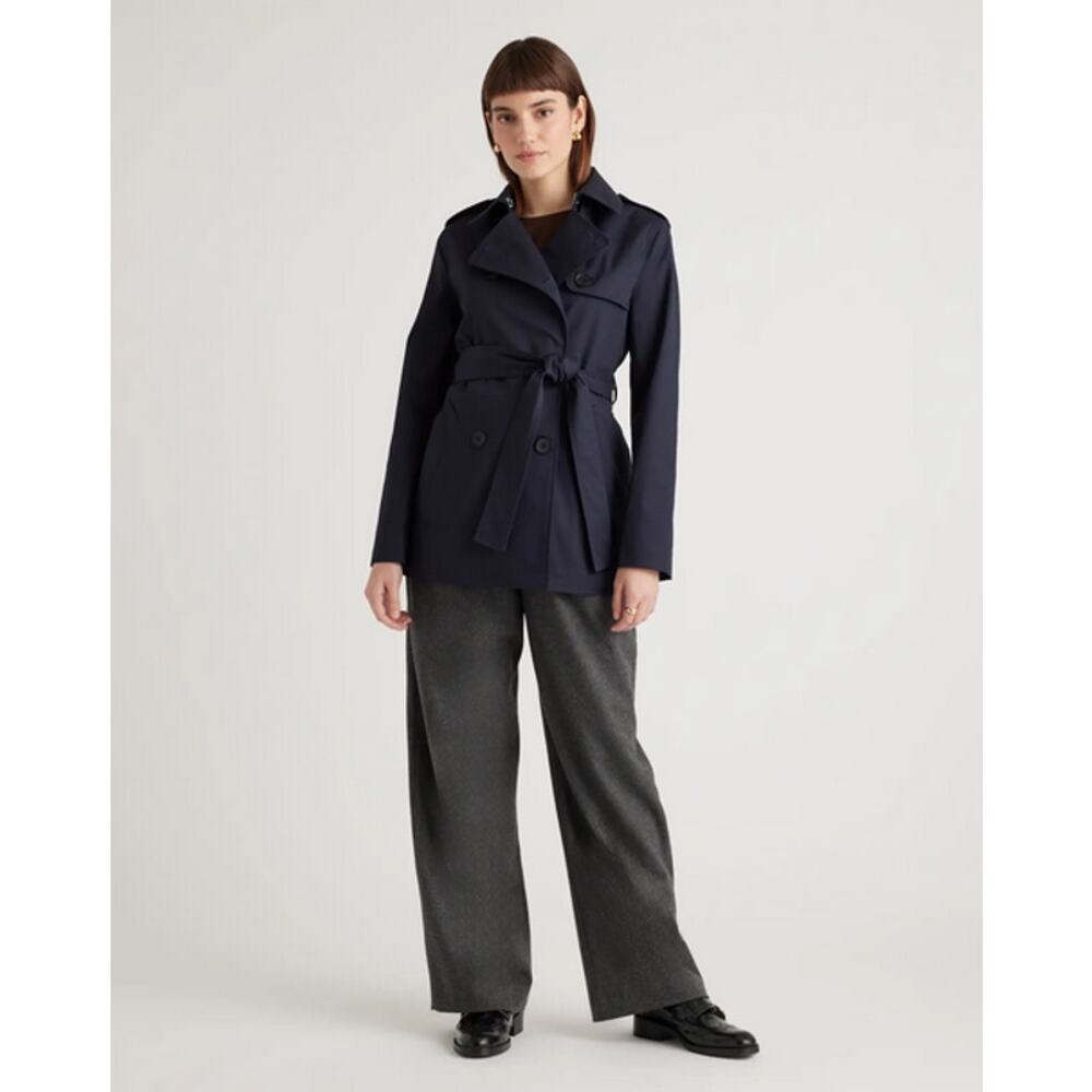 Quince Women Comfort Stretch Short Trench Coat Size M NWT - Picture 3 of 7